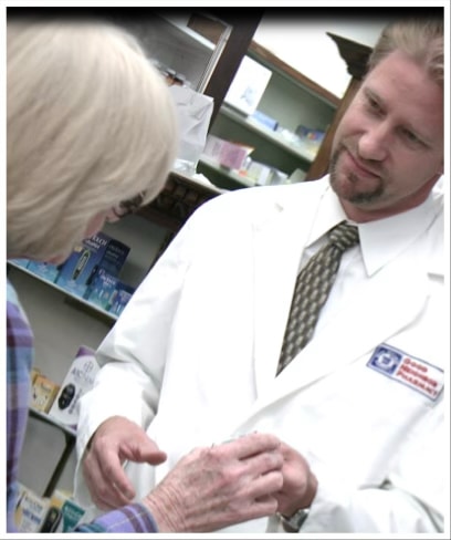 Villa Park Pharmacy pharmacist consulting with a patient